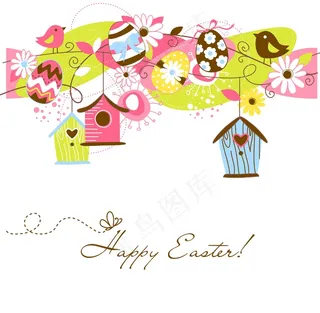 随着春天的美丽背景鸟屋