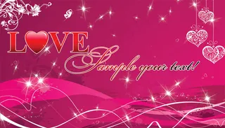 粉色浪漫情人节贺卡PSD