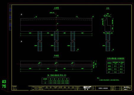 引桥桥台构造图cad图纸
