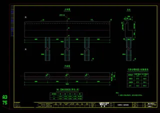 引桥桥台构造图cad图纸