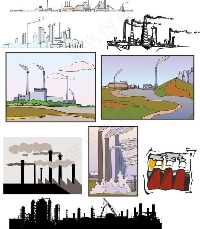 建筑素材图片cdr矢量模版下载