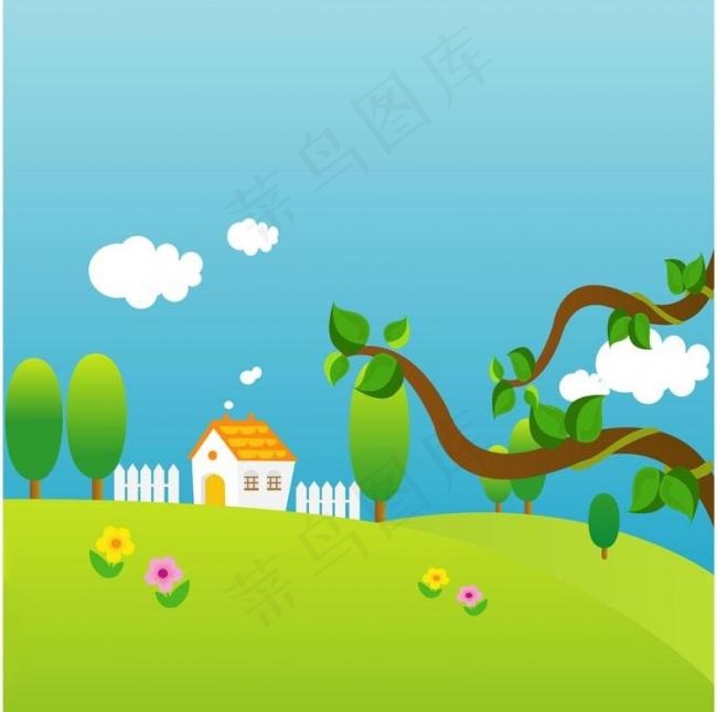 春天风景素材图片psd模版下载