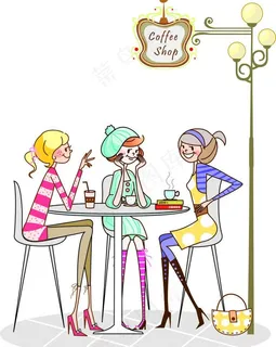 午后休闲时光咖啡闺蜜图片