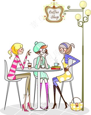 午后休闲时光咖啡闺蜜图片