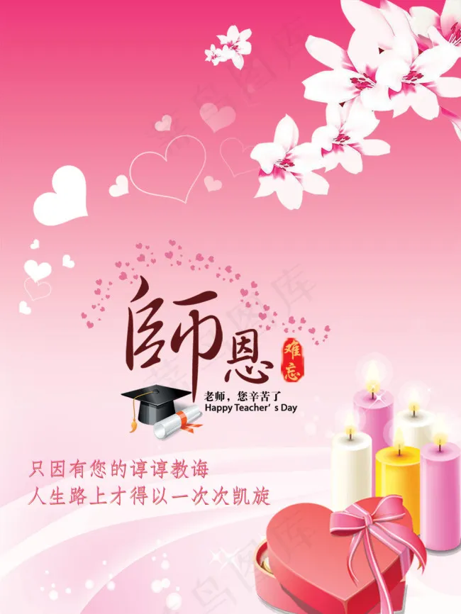 PSD素材 教师节 蜡烛 师恩难忘psd模版下载