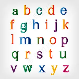 彩色英语字母