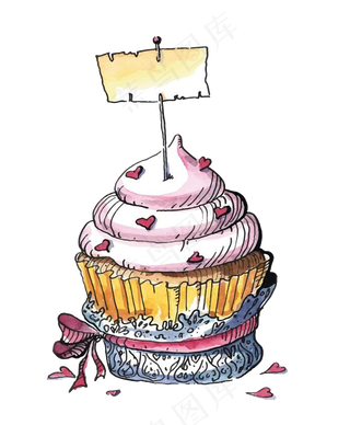水彩手绘生日快乐庆祝生日蛋糕png...