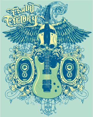 创意骷髅吉他AI下载免费下载