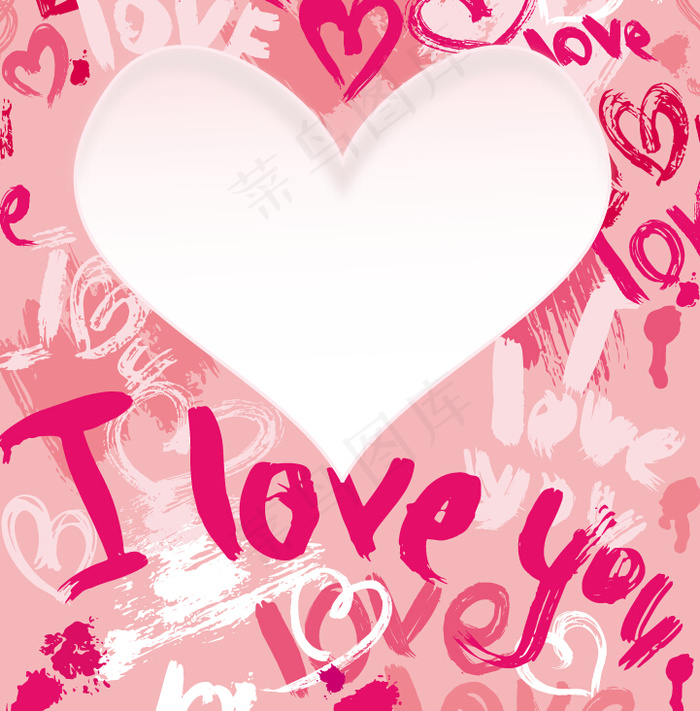 手绘爱心Love背景矢量素材