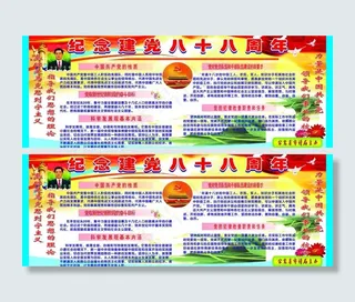 纪念建党八十八周年（橱窗）图片