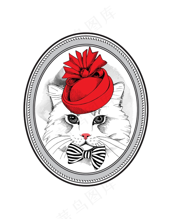 猫咪插画cdr矢量模版下载