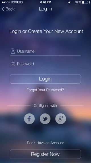 透明背景APP登录界面