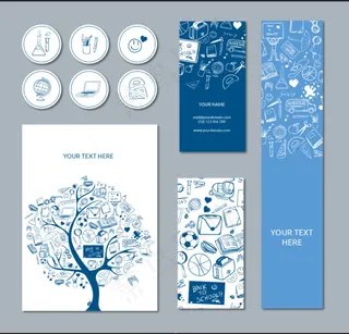 10款教育元素banner与标签矢...