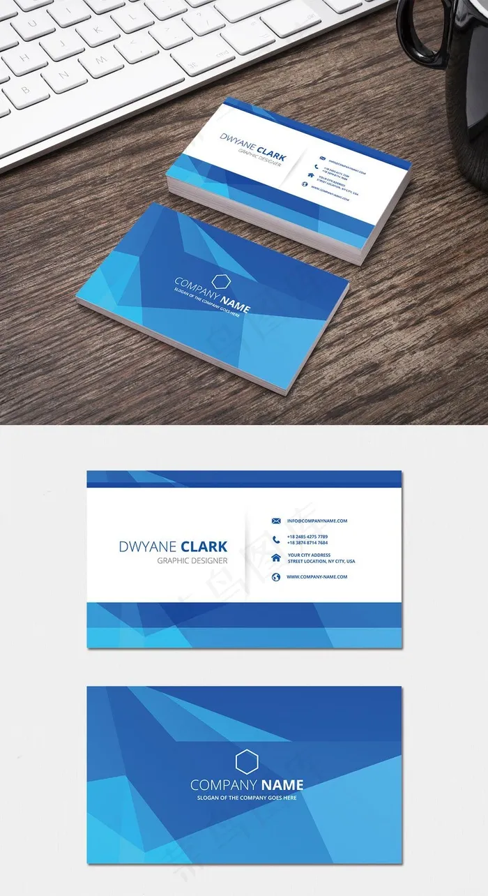 经典简约公司企业科技商务创意名片9...ai矢量模版下载