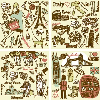 时装插画元素矢量