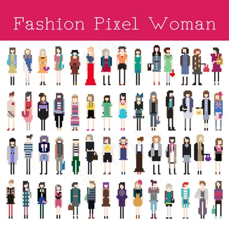 卡通人物矢量像素艺术04