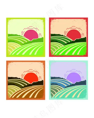 麦田春夏秋冬 色彩构成 四季图