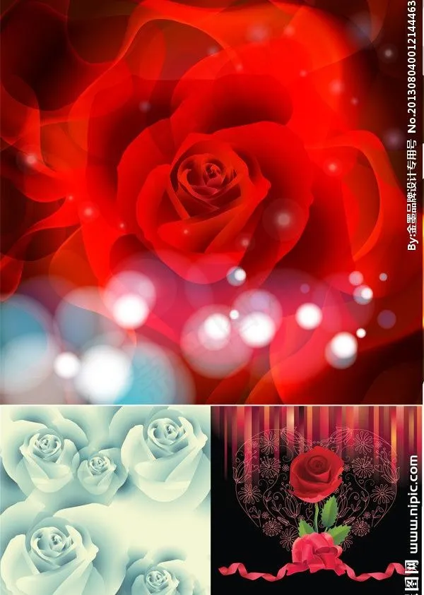 浪漫唯美玫瑰花背景图片ai矢量模版下载