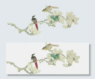 复古风花鸟系列彩绘图