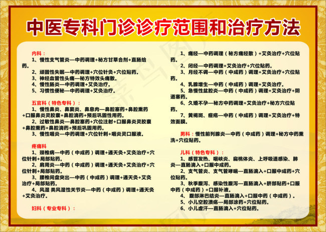 中医专科门诊cdr矢量模版下载