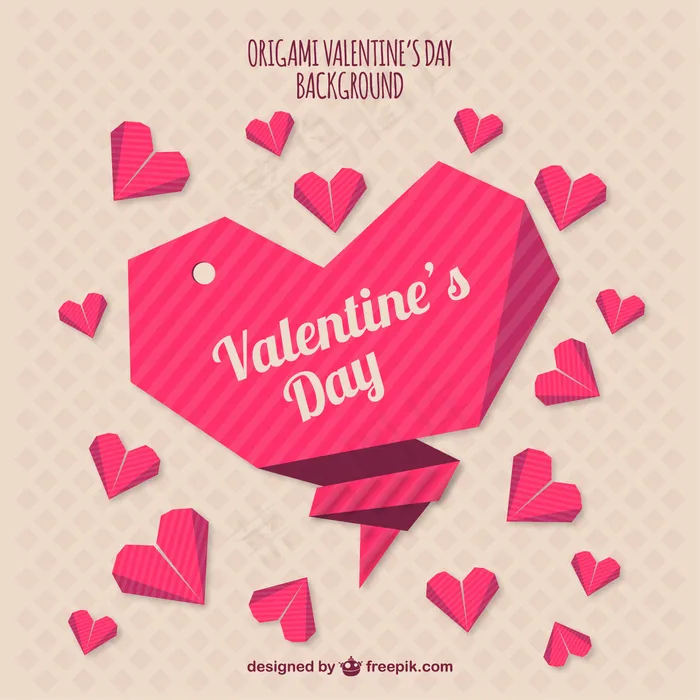 折纸情人节背景ai矢量模版下载