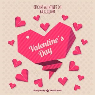 折纸情人节背景