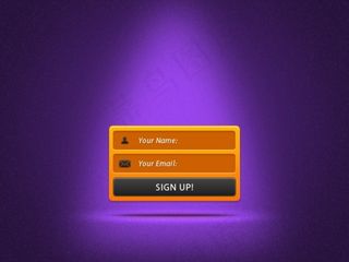 个性黄色登录框PSD素材