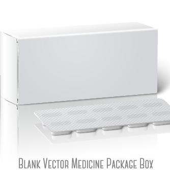 空白药物包装盒设计矢量