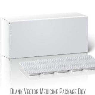 空白药物包装盒设计矢量