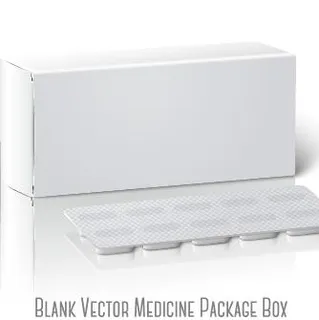 空白药物包装盒设计矢量