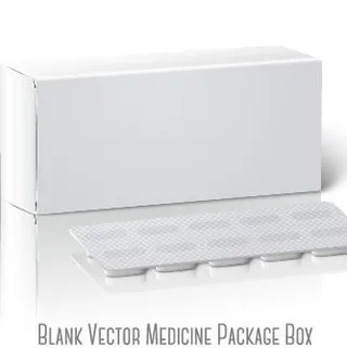空白药物包装盒设计矢量
