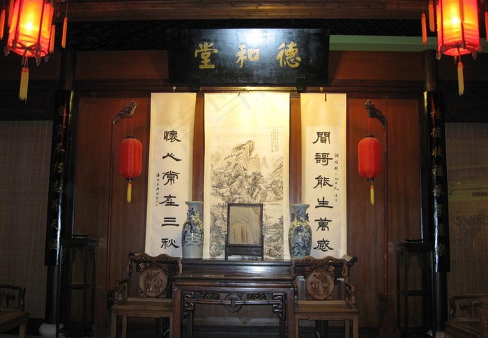 古建筑内景图片
