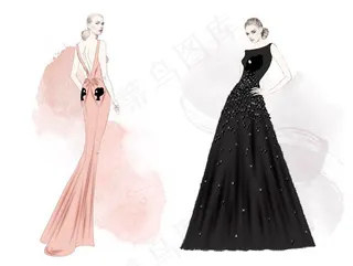 2款晚礼服设计图