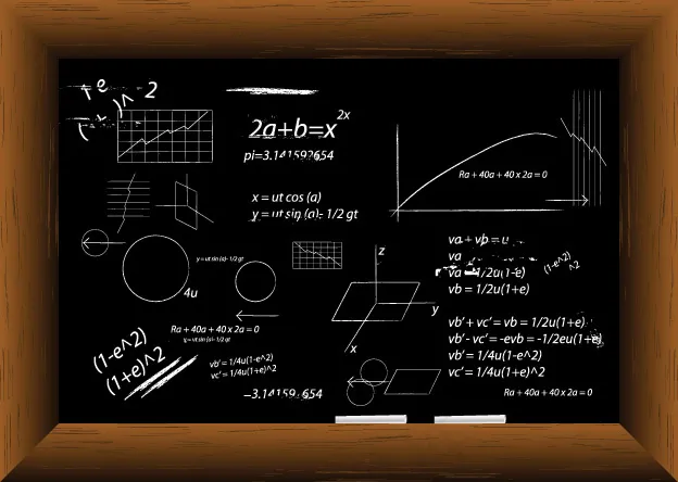 矢量黑板充满方程eps,ai矢量模版下载