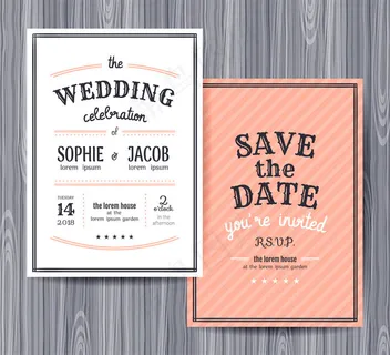 粉色条纹背景婚礼请贴图片