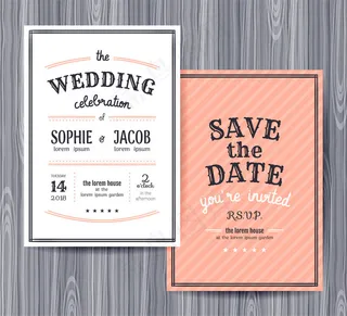 粉色条纹背景婚礼请贴图片