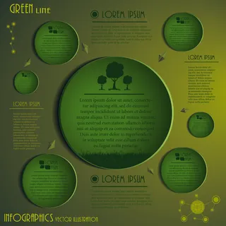 链接环形数字标签设计矢量图下载