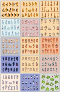 多款表情丰富卡通动物矢量设计素材