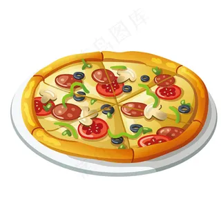 披萨美食矢量素材图片