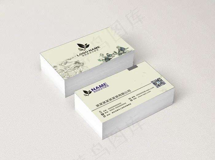 简单大气名片版式高端名片模版6cdr矢量模版下载