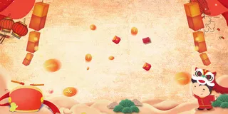 新年喜庆春节通用展板背景素材