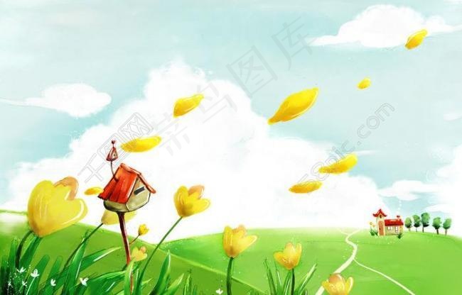 春天花园图片psd模版下载