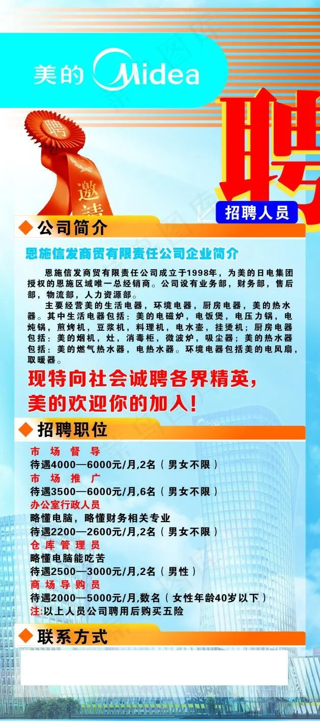 招聘展架(210X297)cdr矢量模版下载