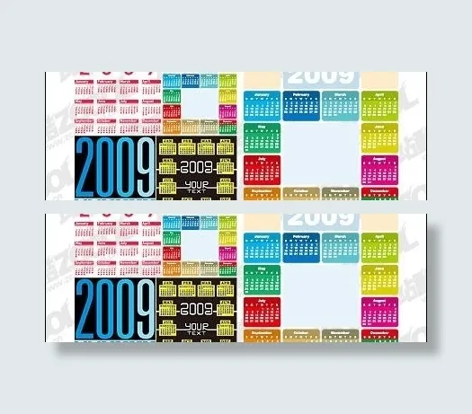 4的2009日历年矢量素材eps,ai矢量模版下载