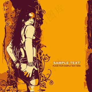 卡通舞女AI素材下载免费下载