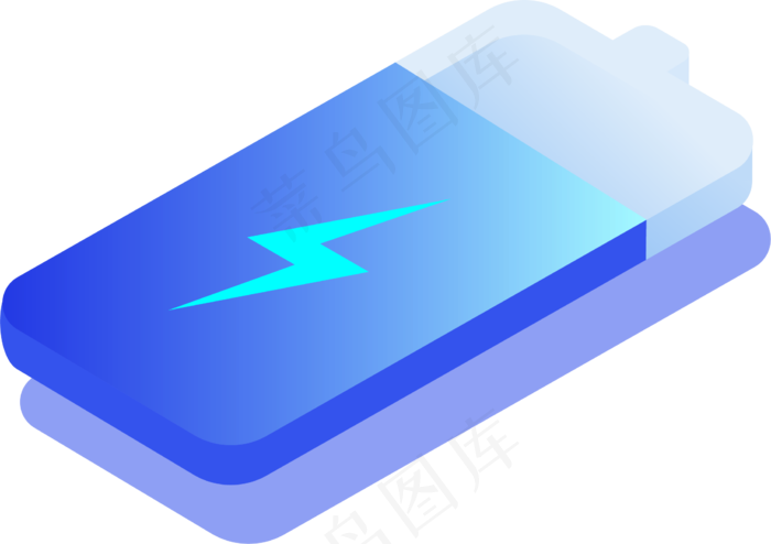 2.5D手机电池电量立体插画2.5D手机电池电量立体插画