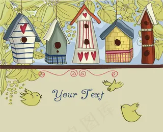 可爱的房子矢量