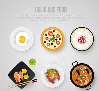 美味食物俯视图图片