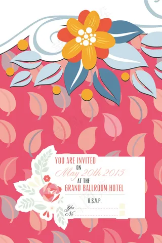 唯美手绘婚礼邀请卡