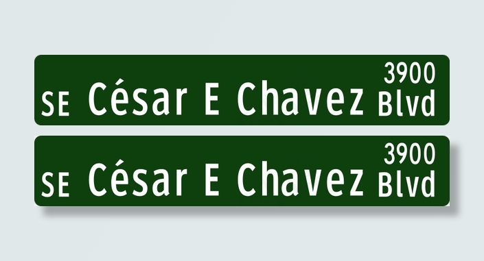 波特兰俄勒冈街道名称标志——SE塞...